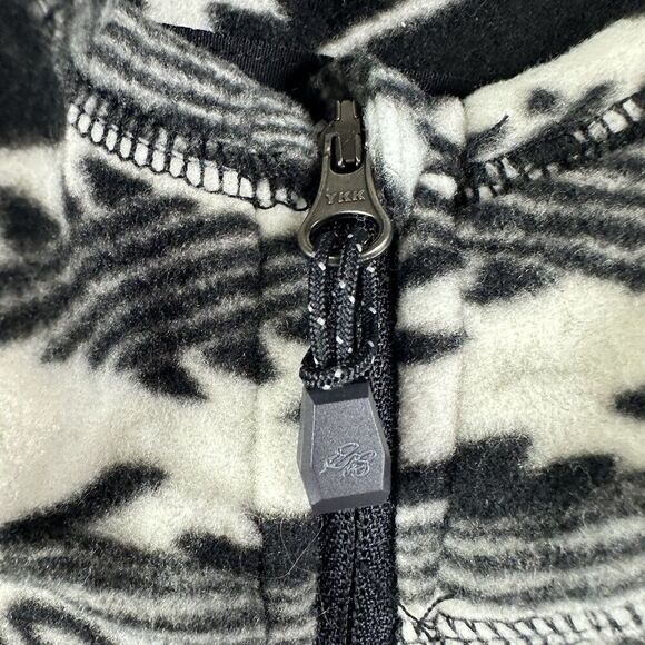 Eddie Bauer Fleece Pullover Sweater Top Womens M Black Western Aztec 1/4 Zip - Picture 3 of 13